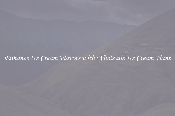 Enhance Ice Cream Flavors with Wholesale Ice Cream Plant