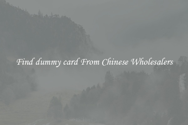 Find dummy card From Chinese Wholesalers