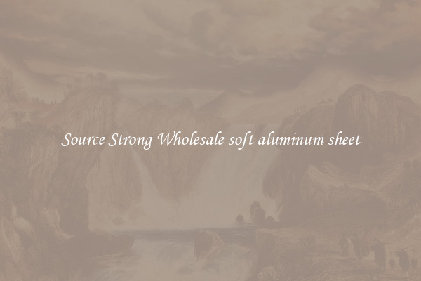 Source Strong Wholesale soft aluminum sheet