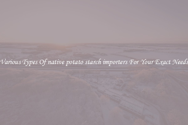 Various Types Of native potato starch importers For Your Exact Needs