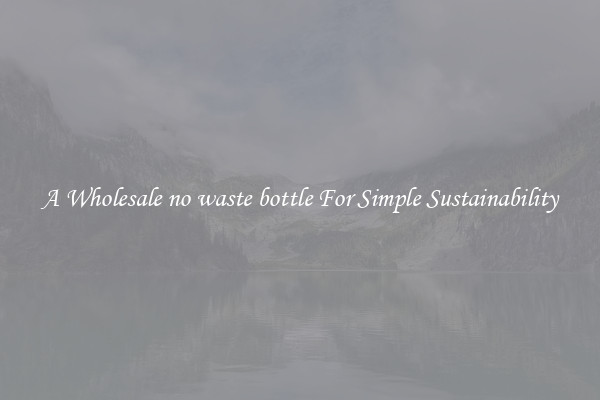  A Wholesale no waste bottle For Simple Sustainability 